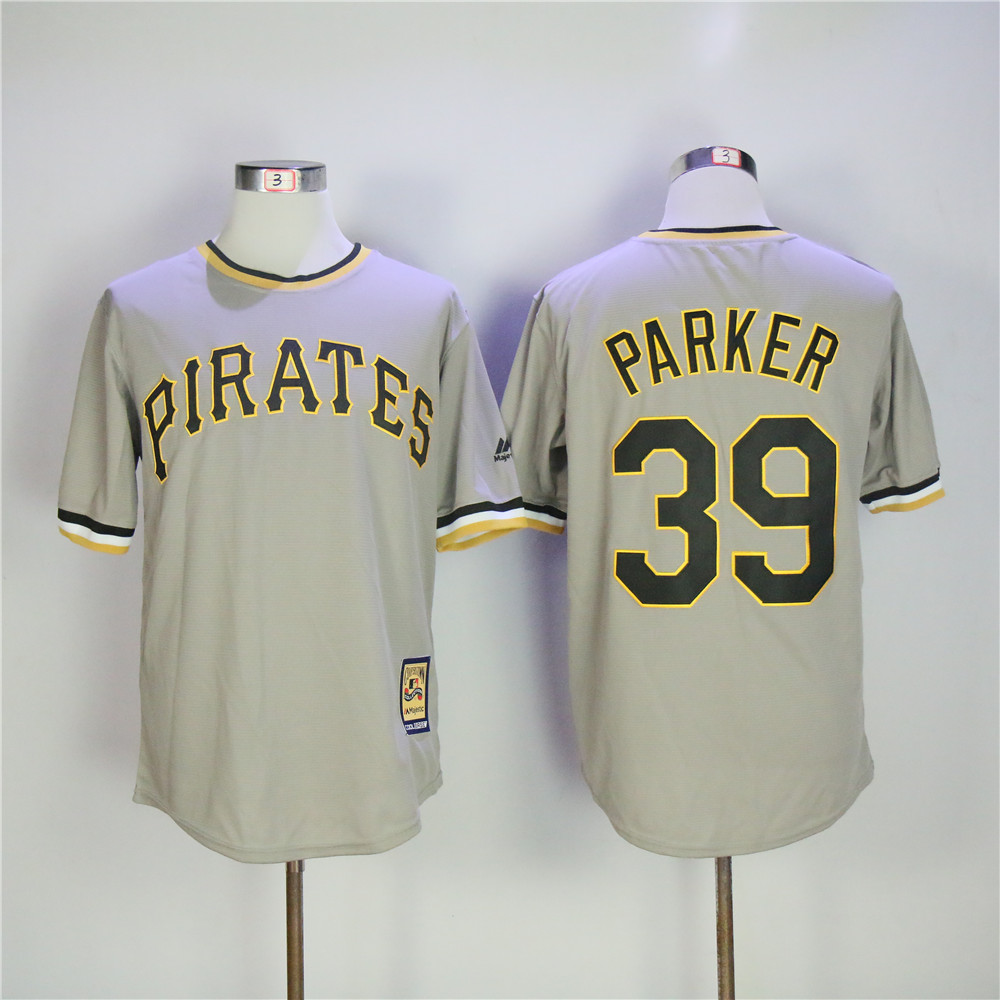 Men Pittsburgh Pirates 39 Parker Grey Throwback Game MLB Jerseys